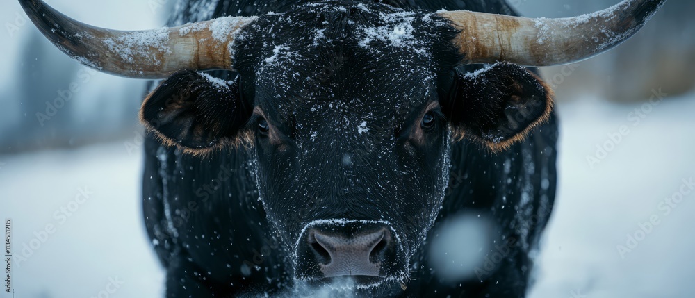 Texas Longhorn in Winter Storm Texas Longhorn in Winter Storm