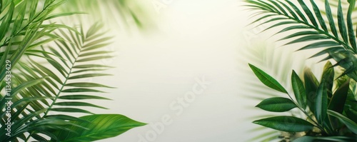 Lush Green Tropical Leaves Background Nature Banner Wallpaper