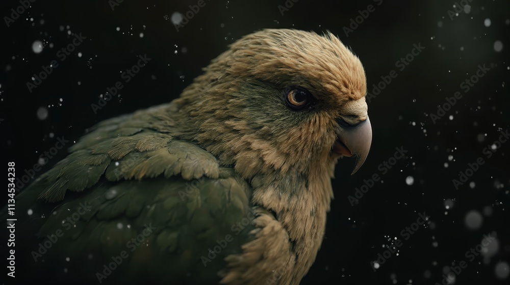 Obraz premium A parrot sitting on top of a tree branch in the snow