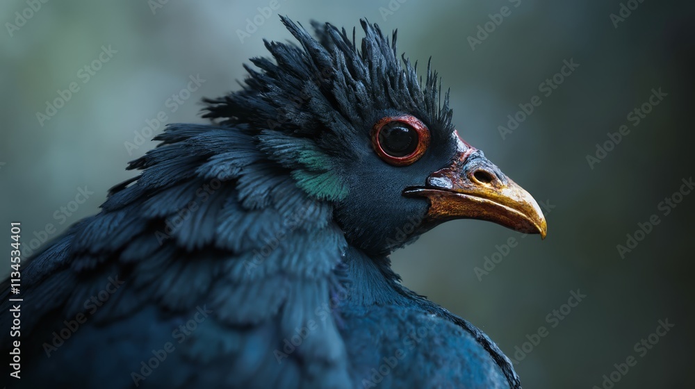A close up of a bird with red eyes A close up of a bird with red eyes