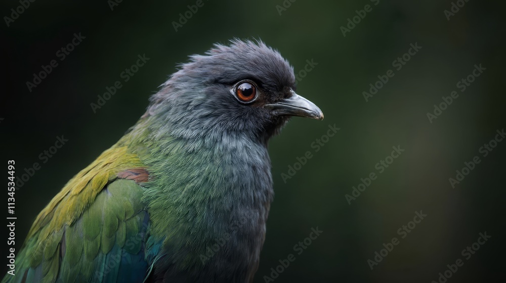 A close up of a bird with a black background A close up of a bird with a black background