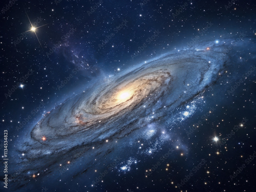 Fototapeta premium Milky Way Galaxy with Stellar Patterns and Cosmic Swirls
