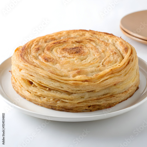 lacha pratha in a plate