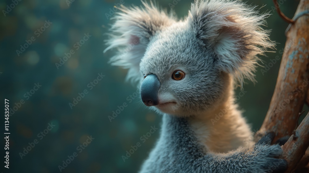 A koala bear sitting on top of a tree branch A koala bear sitting on top of a tree branch