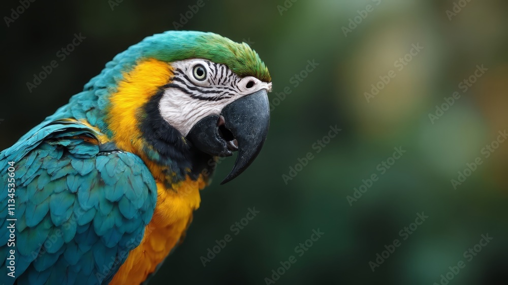 A blue and yellow parrot sitting on top of a tree branch A blue and yellow parrot sitting on top of a tree branch