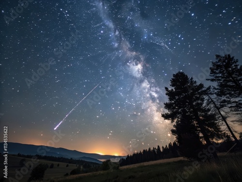 Wallpaper Mural Stunning Meteor Shower Illuminates Starry Night Sky Torontodigital.ca