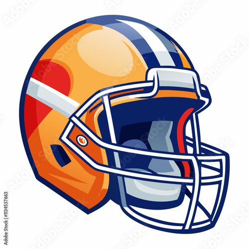 American football player helmet ,background white photo