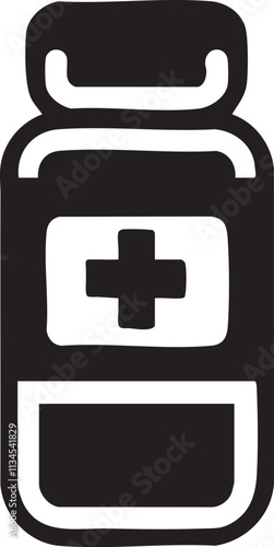 medicine icon vector silhouette isolated on white background