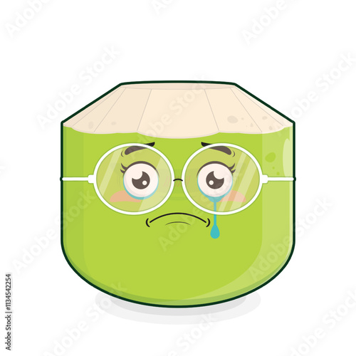 coconut scared face cartoon cute