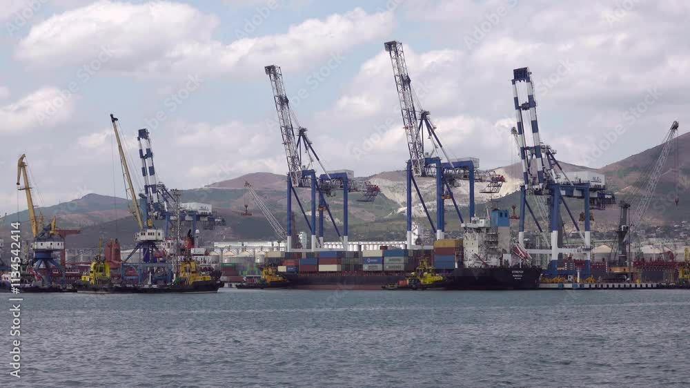 Port cranes,Black Sea port Krasnodar Territory Novorossiysk. Port cranes,Black Sea port Krasnodar Territory Novorossiysk.