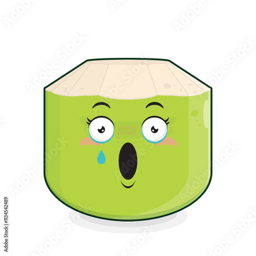 coconut surprised face cartoon cute