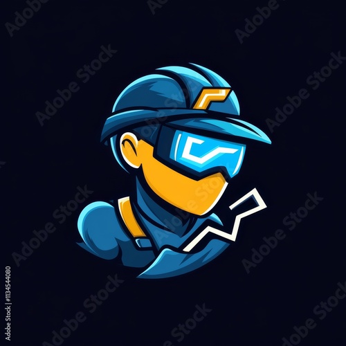 Futuristic Worker Mascot Logo  photo