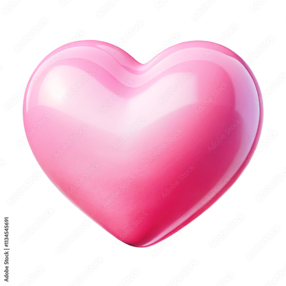 Glossy pink heart 3d cartoon style illustration Glossy pink heart 3d cartoon style illustration
