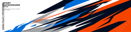 Car wrap design vector. Graphic abstract stripe racing background designs for vehicle, rally, race, adventure and car racing livery