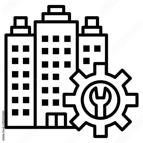 Building Renovation  Icon Element For Design