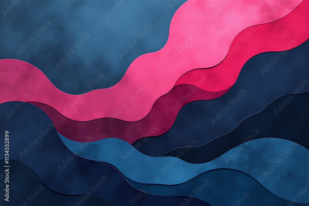 Naklejka premium abstract art features grainy background multiple colors including dark blue bold pinks blacks textured banner