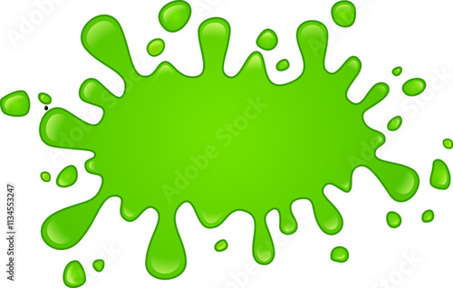 Vibrant, glossy green paint splattering and dripping against a pristine white backdrop creates a dynamic and visually striking composition, full of energy and fluidity
