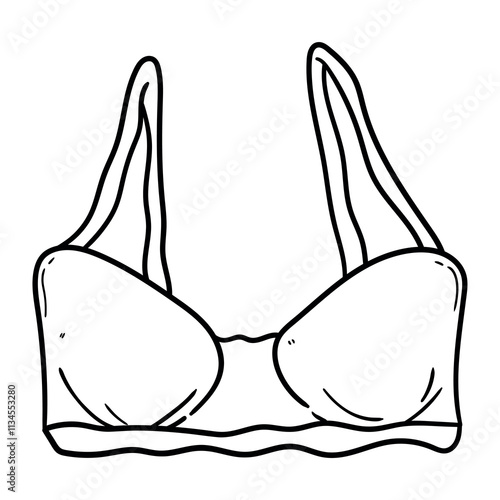 Hand drawn doodle bra on a white background.