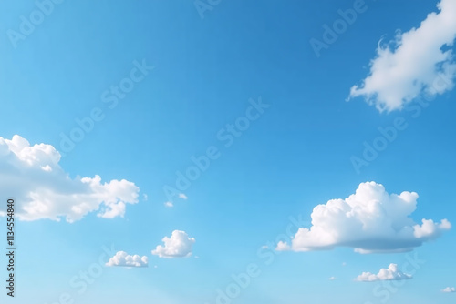 blue skies scattered clouds provide serene summer backdrop content