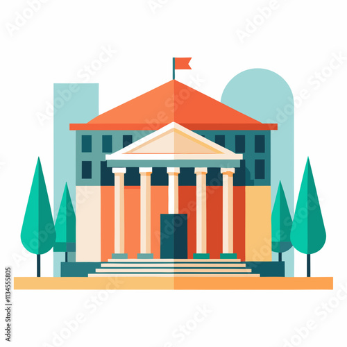 museum building,background white