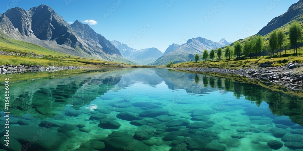 Fototapeta premium lake and mountains
