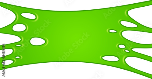 Bright green slime is dripping down, creating various sized holes, against a clean white backdrop, perfect for halloween or any spooky occasion
