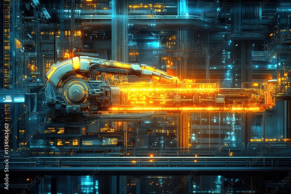 Futuristic Cityscape Cyberpunk Industrial Complex Futuristic Cityscape Cyberpunk Industrial Complex