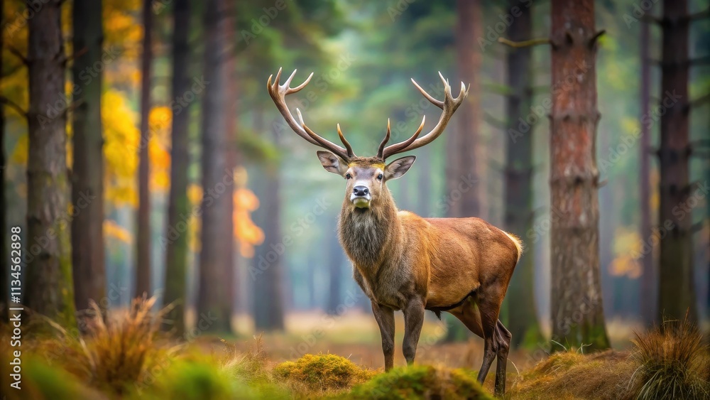Majestic red deer in a forest setting , wildlife, nature, forest, mammal, stag, antlers, majestic, graceful Majestic red deer in a forest setting , wildlife, nature, forest, mammal, stag, antlers, majestic, graceful