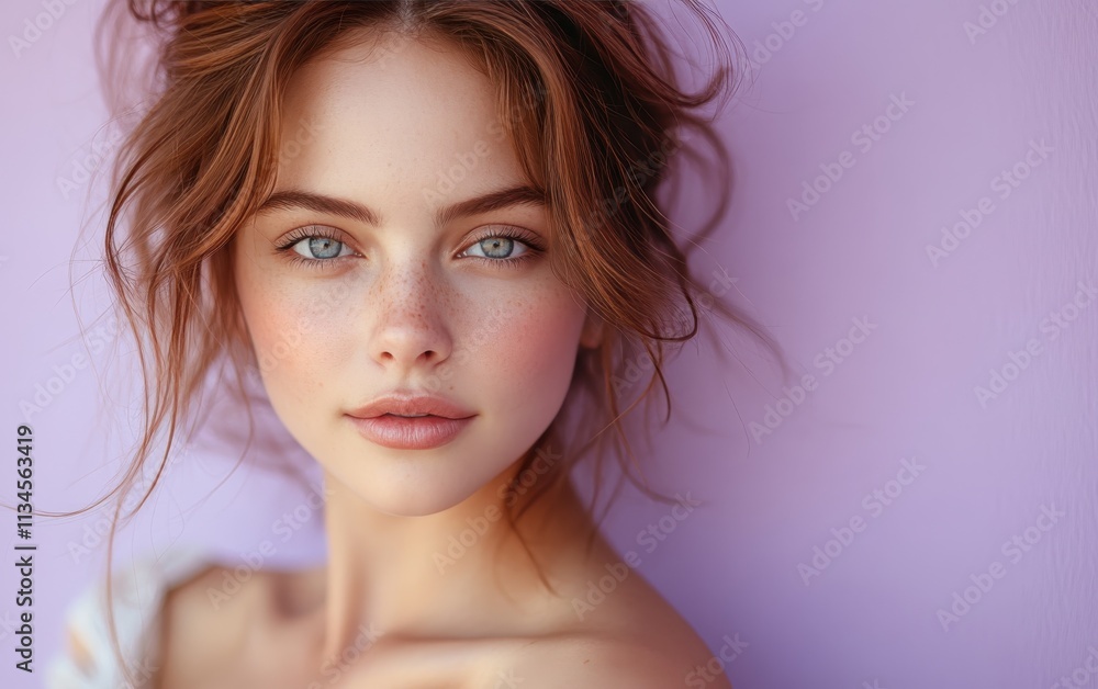 Beauty girl smiling and wearing a t-shirt in studio color background Beauty girl smiling and wearing a t-shirt in studio color background