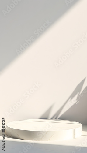 Podium beauty minimal display stage stand summer fashion abstract luxury plant, background texture green beauty shadow, masterpiece, with white tones