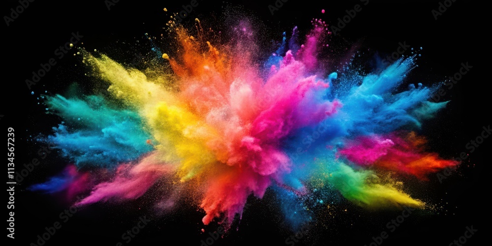 Colorful powder explosion in the air, bright, vivid, colorful, powder, dust, explosion, burst, vibrant, celebration Colorful powder explosion in the air, bright, vivid, colorful, powder, dust, explosion, burst, vibrant, celebration
