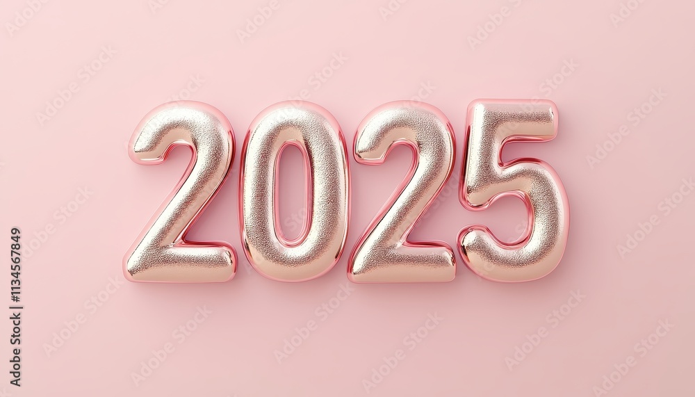 Rose Gold Balloons Displaying Two Thousand Twenty Five Rose Gold Balloons Displaying Two Thousand Twenty Five