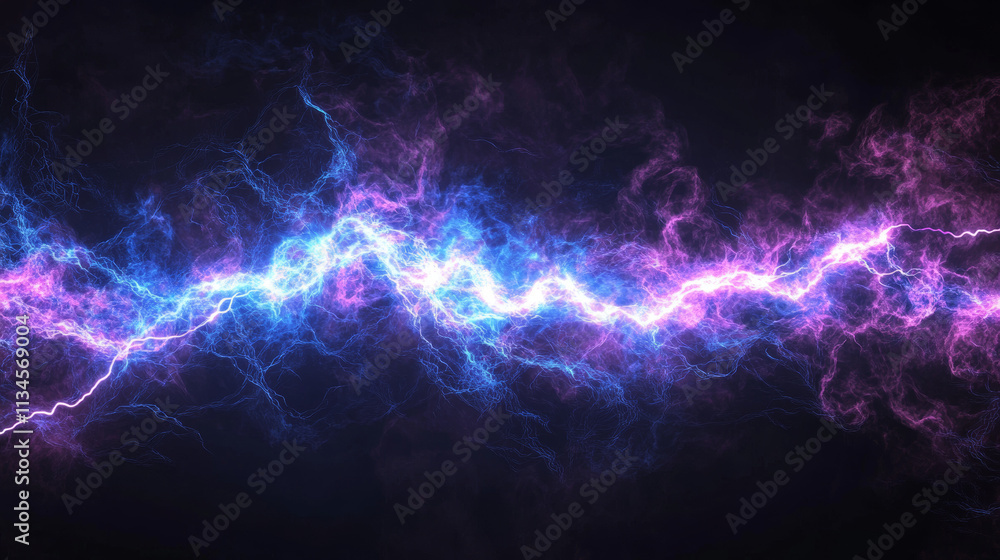 Electric ball and lightning strike, impact place, plasma sphere or magical energy flash of blue and lilac colors isolated on black background. Powerful electrical discharge, Realistic 3d vector set Electric ball and lightning strike, impact place, plasma sphere or magical energy flash of blue and lilac colors isolated on black background. Powerful electrical discharge, Realistic 3d vector set