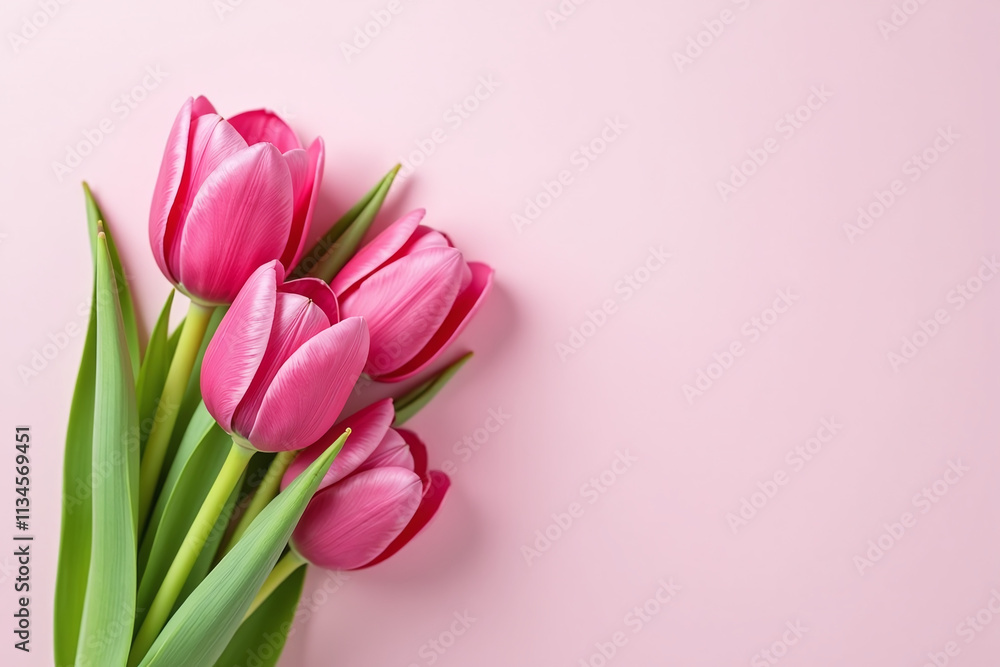 pink tulips card mockup space ready adding text pink tulips card mockup space ready adding text