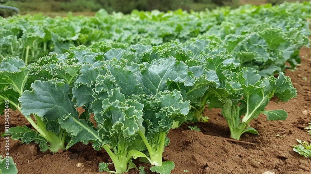 custom made wallpaper toronto digitalFresh Kale Growing in Organic Farm Field Under Clear Blue Sky