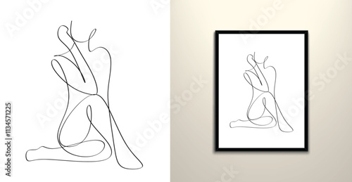Stylish women line art drawing
