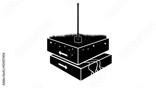 landslide emblem, black isolated silhouette