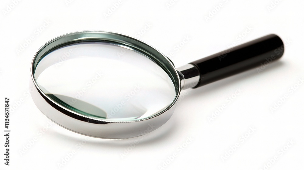 Close-Up of a Magnifying Glass for Detailed Examination Close-Up of a Magnifying Glass for Detailed Examination