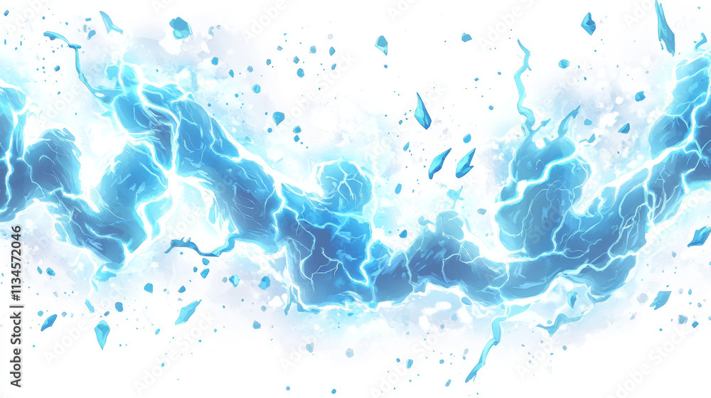 Electric thunder bolt effect. Light flashes of energy, blue lightnings and thunderbolts isolated on transparent background, vector cartoon set for game design Electric thunder bolt effect. Light flashes of energy, blue lightnings and thunderbolts isolated on transparent background, vector cartoon set for game design