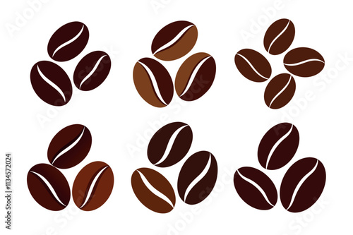 Coffee Bean Vector Set Illustration for Cafes and Food Designs