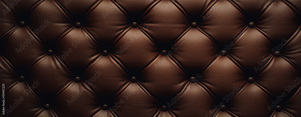 Fototapeta premium A brown leather couch with a pattern of diamonds