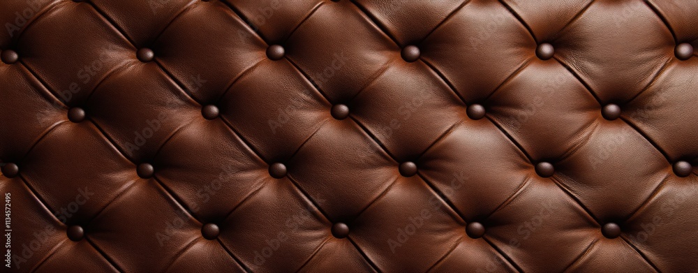 A brown leather couch with a pattern of small holes A brown leather couch with a pattern of small holes