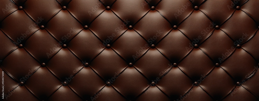 A brown leather couch with a pattern of diamonds A brown leather couch with a pattern of diamonds
