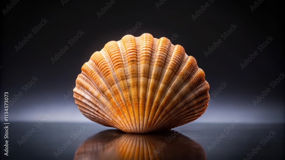 Light brown sea shell isolated over dark background, seashell, ocean, beach, nature, close up, texture, marine, isolated Light brown sea shell isolated over dark background, seashell, ocean, beach, nature, close up, texture, marine, isolated