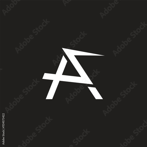 letter psa simple lines geometric logo vector