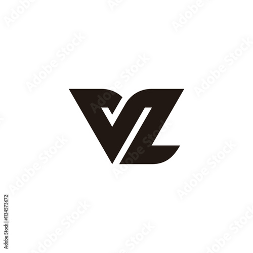 letters vzl simple curves geometric logo vector photo