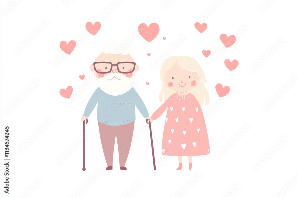 Image of an elderly married couple. Grandparents love each other Image of an elderly married couple. Grandparents love each other
