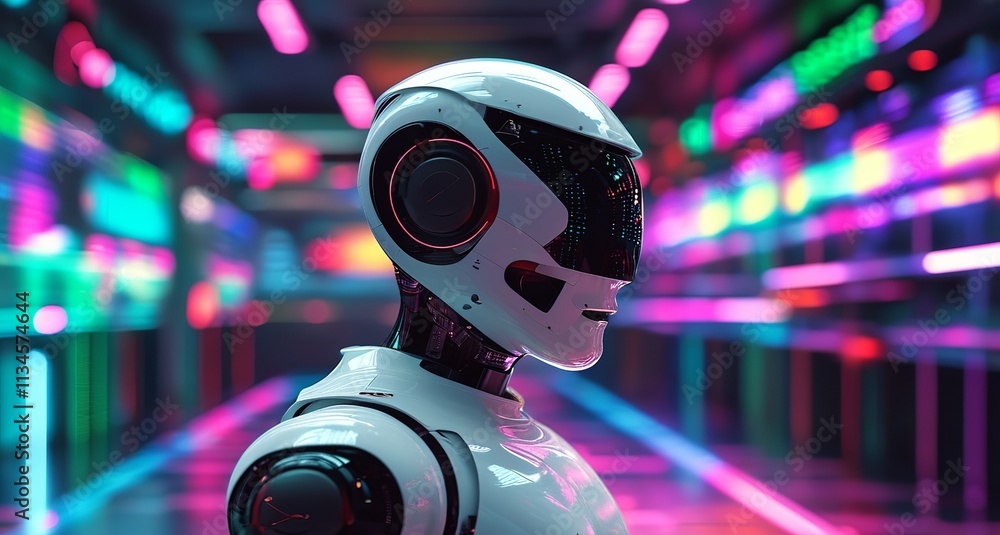 A conceptual depiction of AI chatbots interacting in a digital setting with vibrant colors. Created with generative AI technology A conceptual depiction of AI chatbots interacting in a digital setting with vibrant colors. Created with generative AI technology