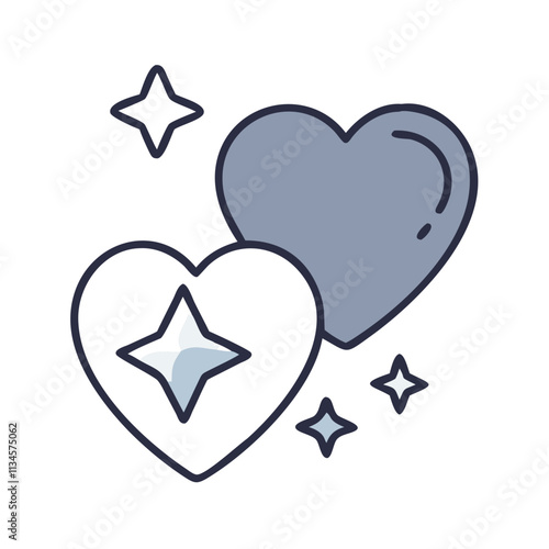 Sparkling Hearts Icon - Love and Romance