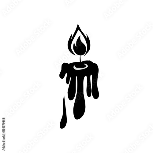Candles with fire silhouette Vector